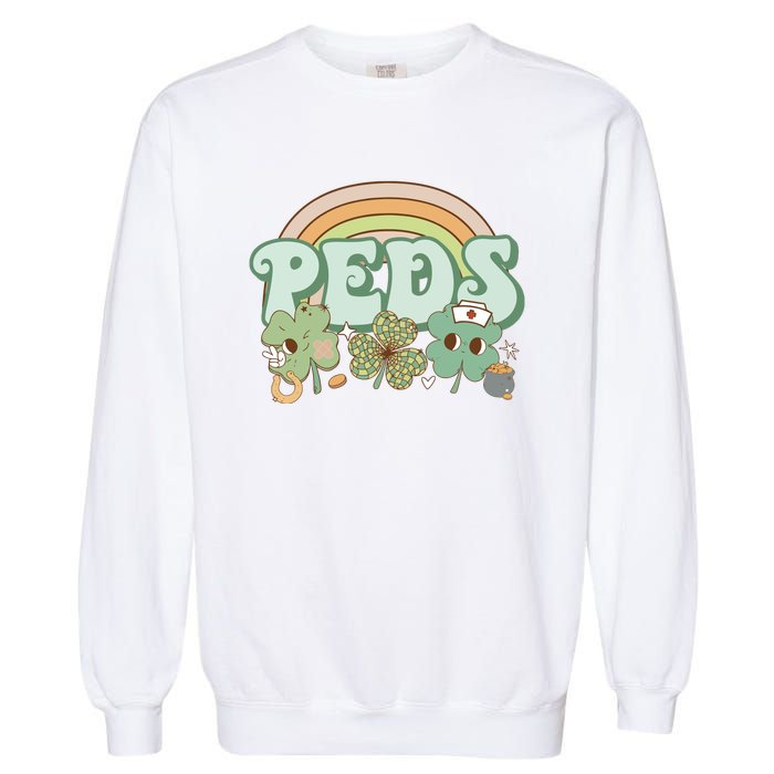 Pediatrics Nurse St Patricks Day Garment-Dyed Sweatshirt