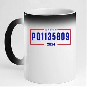 P01135809 Never Surrender Pro Trump 2024 11oz Black Color Changing Mug