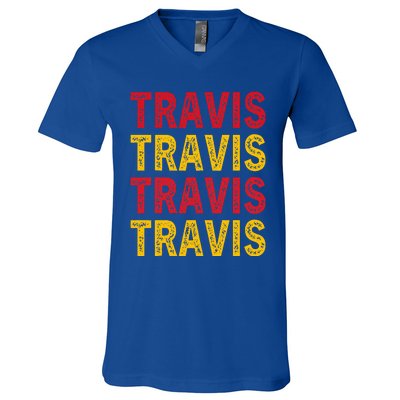 Personalized Name Travis I Love Travis V-Neck T-Shirt