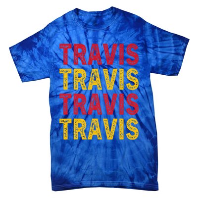 Personalized Name Travis I Love Travis Tie-Dye T-Shirt