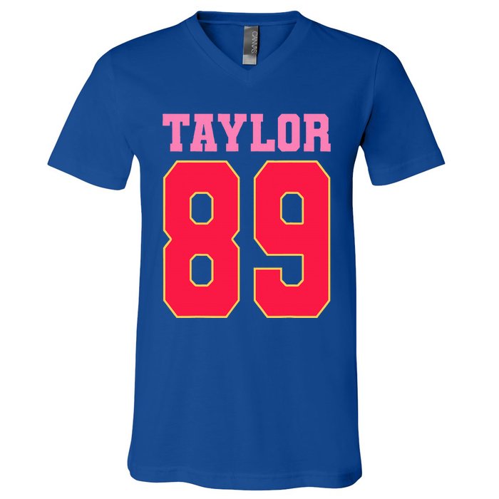 Pink Numbers Ta.Ylor V-Neck T-Shirt