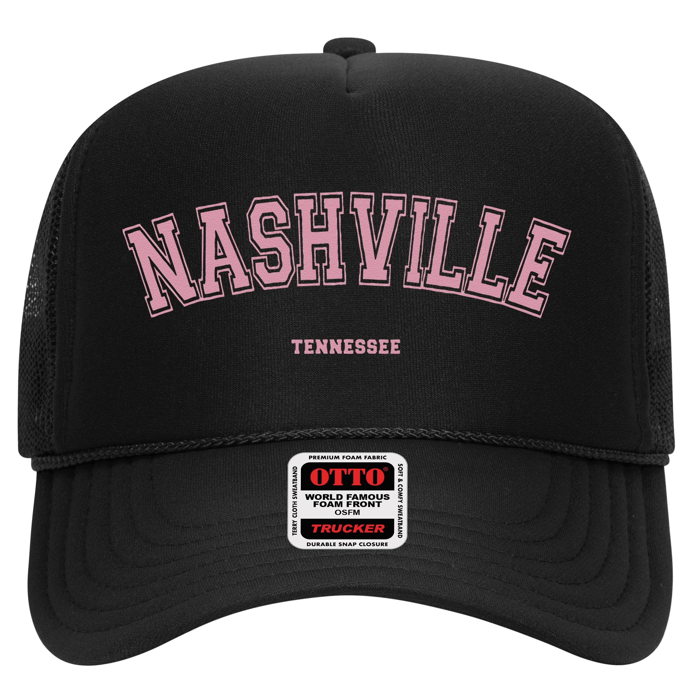 Pink Nashville Tennessee TN Varsity On Nashville Hat
