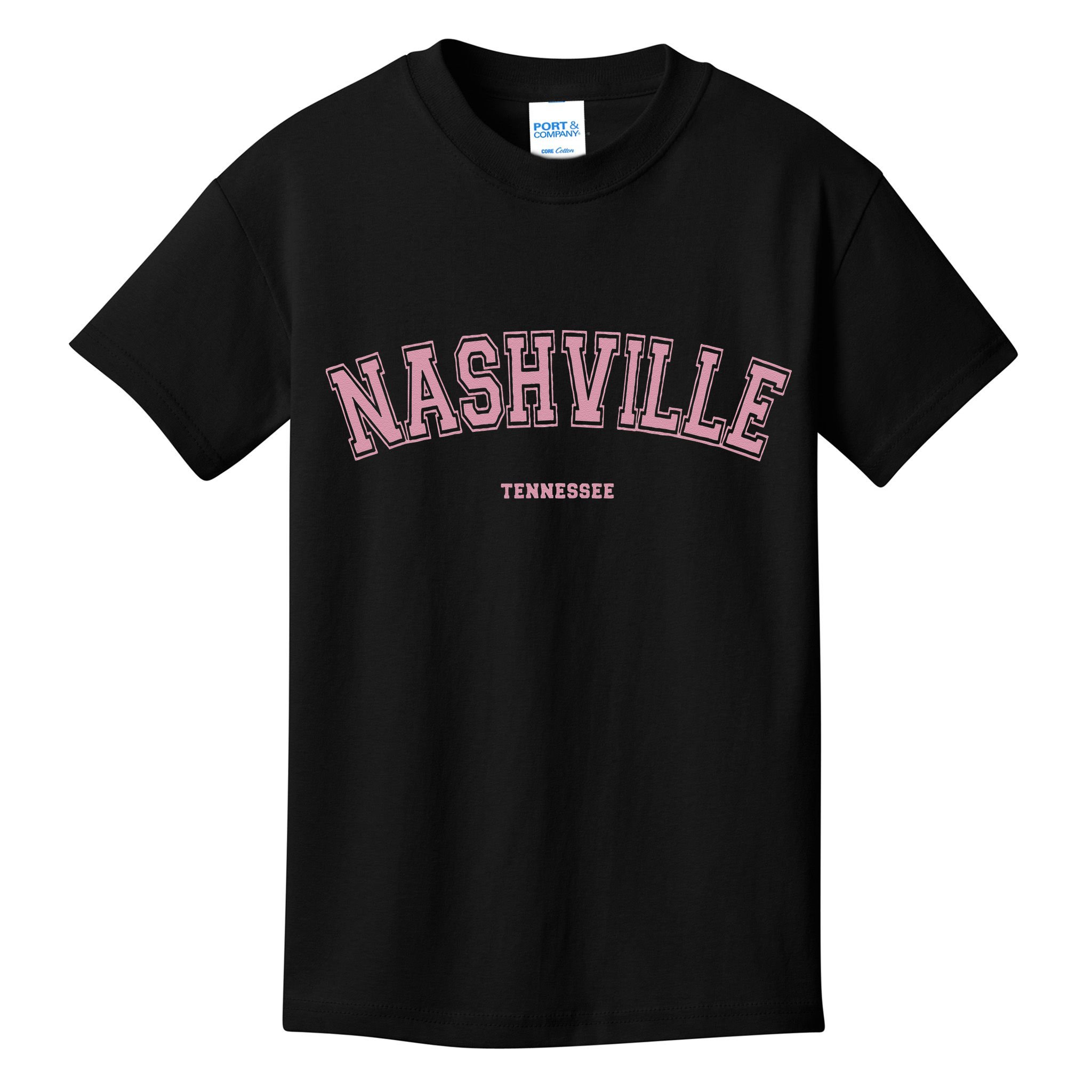 Pink Nashville Tennessee TN Varsity On Nashville Kids T-Shirt