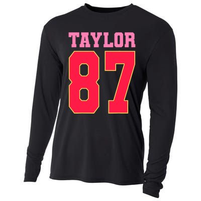 Pink Numbers Taylor 87 Cooling Performance Long Sleeve Crew