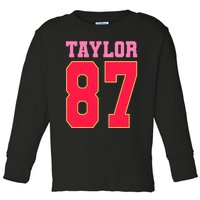 Pink Numbers Taylor 87 Toddler Long Sleeve Shirt