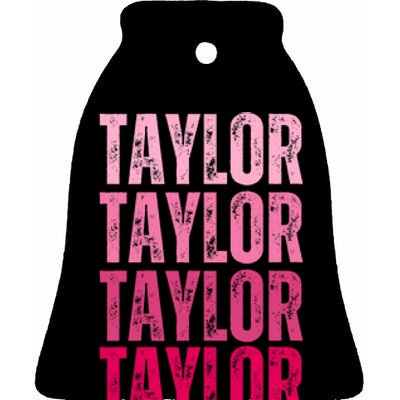 Personalized Name Taylor I Love Taylor Ceramic Bell Ornament