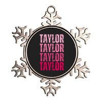 Personalized Name Taylor I Love Taylor Metallic Star Ornament