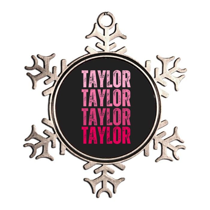 Personalized Name Taylor I Love Taylor Metallic Star Ornament