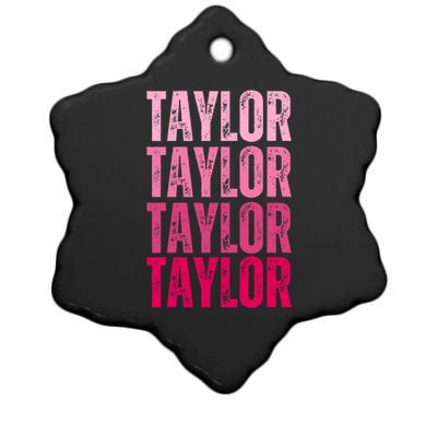 Personalized Name Taylor I Love Taylor Ceramic Star Ornament