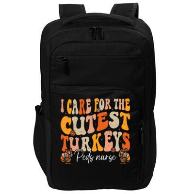 Peds Nurse Thanksgiving Cutest Turkeys Retro Fall Nurse Impact Tech Backpack