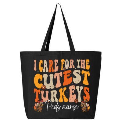 Peds Nurse Thanksgiving Cutest Turkeys Retro Fall Nurse 25L Jumbo Tote