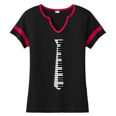 Piano Neck Tie Funny Humorous Keyboard Music Player Fun Gift Ladies Halftime Notch Neck Tee