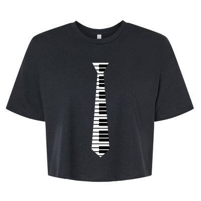 Piano Neck Tie Funny Humorous Keyboard Music Player Fun Gift Bella+Canvas Jersey Crop Tee