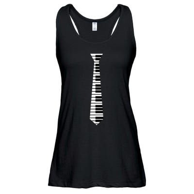 Piano Neck Tie Funny Humorous Keyboard Music Player Fun Gift Ladies Essential Flowy Tank