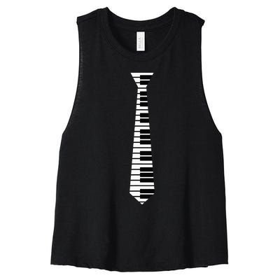 Piano Neck Tie Funny Humorous Keyboard Music Player Fun Gift Women's Racerback Cropped Tank