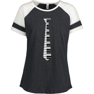 Piano Neck Tie Funny Humorous Keyboard Music Player Fun Gift Enza Ladies Jersey Colorblock Tee