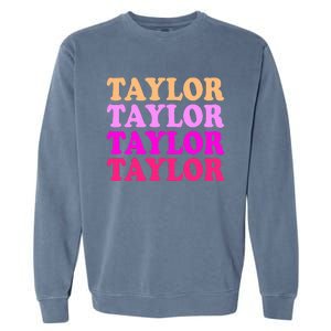 Personalized Name T.aylor I Love T.aylor  Garment-Dyed Sweatshirt