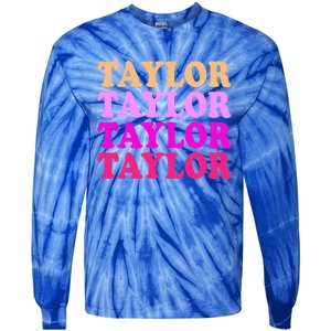 Personalized Name T.aylor I Love T.aylor  Tie-Dye Long Sleeve Shirt