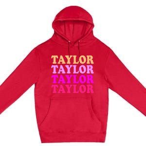 Personalized Name T.aylor I Love T.aylor  Premium Pullover Hoodie