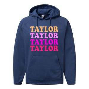 Personalized Name T.aylor I Love T.aylor  Performance Fleece Hoodie