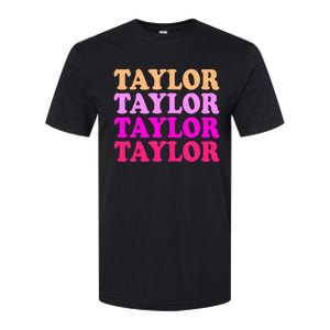 Personalized Name T.aylor I Love T.aylor  Softstyle CVC T-Shirt