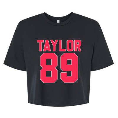 Pink Numbers Taylor Bella+Canvas Jersey Crop Tee