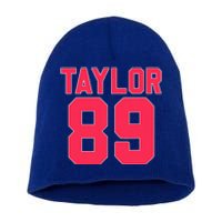 Pink Numbers Taylor Short Acrylic Beanie