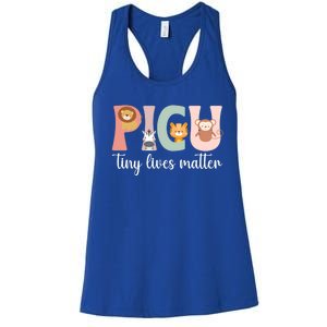 Picu Nurse Tiny Lives Matter Pediatric Intensive Care Unit Cool Gift Women's Racerback Tank