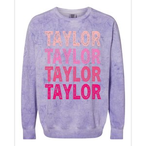 Personalized Name Taylor I Love Taylor Colorblast Crewneck Sweatshirt