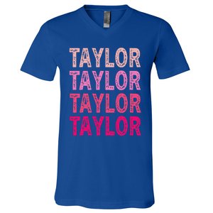 Personalized Name Taylor I Love Taylor V-Neck T-Shirt