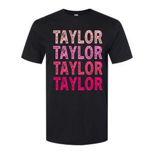 Personalized Name Taylor I Love Taylor Softstyle CVC T-Shirt