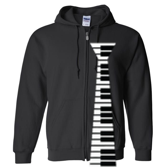 Piano Neck Tie Funny Humorous Keyboard Music Player Fun Gift Full Zip Hoodie