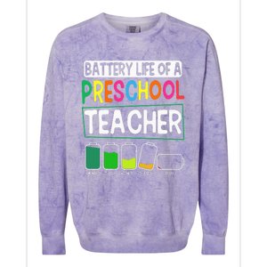 Preschool Nursery Teacher Battery Life PreK Instructor Colorblast Crewneck Sweatshirt