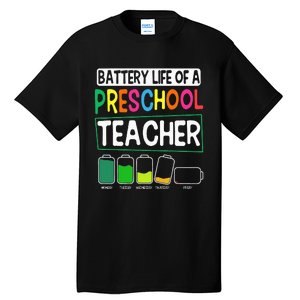 Preschool Nursery Teacher Battery Life PreK Instructor Tall T-Shirt