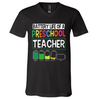 Preschool Nursery Teacher Battery Life PreK Instructor V-Neck T-Shirt