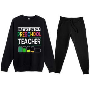 Preschool Nursery Teacher Battery Life PreK Instructor Premium Crewneck Sweatsuit Set