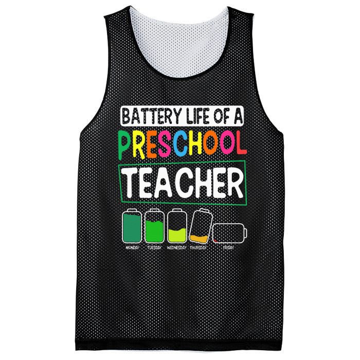 Preschool Nursery Teacher Battery Life PreK Instructor Mesh Reversible Basketball Jersey Tank