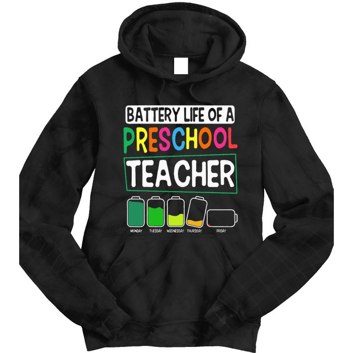 Preschool Nursery Teacher Battery Life PreK Instructor Tie Dye Hoodie