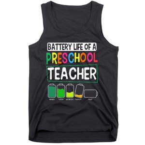 Preschool Nursery Teacher Battery Life PreK Instructor Tank Top