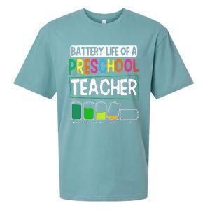 Preschool Nursery Teacher Battery Life PreK Instructor Sueded Cloud Jersey T-Shirt