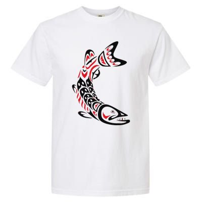 Pacific Northwest tribe art Salmon Fish Saltwater Fish Garment-Dyed Heavyweight T-Shirt