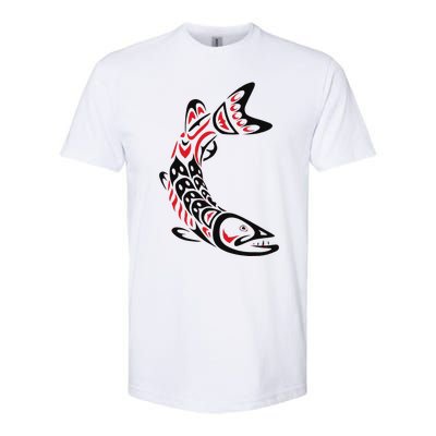 Pacific Northwest tribe art Salmon Fish Saltwater Fish Softstyle® CVC T-Shirt