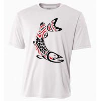 Pacific Northwest tribe art Salmon Fish Saltwater Fish Cooling Performance Crew T-Shirt