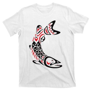 Pacific Northwest tribe art Salmon Fish Saltwater Fish T-Shirt