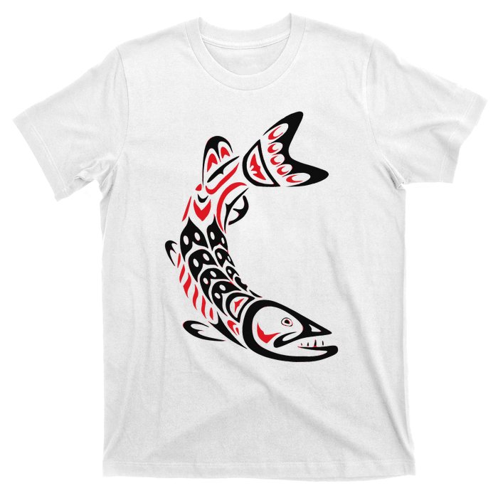 Pacific Northwest tribe art Salmon Fish Saltwater Fish T-Shirt