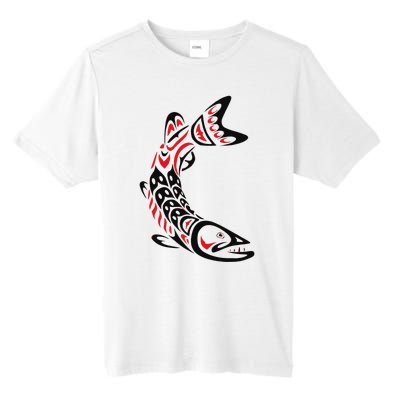 Pacific Northwest tribe art Salmon Fish Saltwater Fish Tall Fusion ChromaSoft Performance T-Shirt