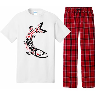 Pacific Northwest tribe art Salmon Fish Saltwater Fish Pajama Set