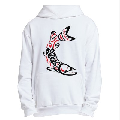 Pacific Northwest tribe art Salmon Fish Saltwater Fish Urban Pullover Hoodie