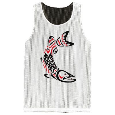 Pacific Northwest tribe art Salmon Fish Saltwater Fish Mesh Reversible Basketball Jersey Tank