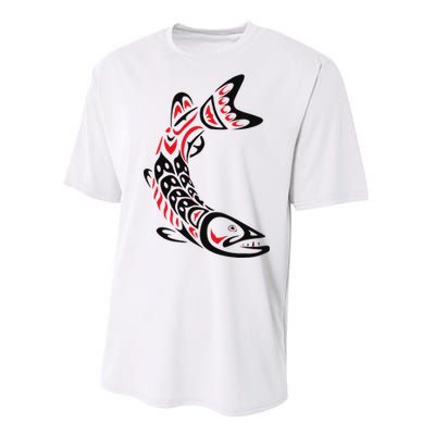 Pacific Northwest tribe art Salmon Fish Saltwater Fish Performance Sprint T-Shirt